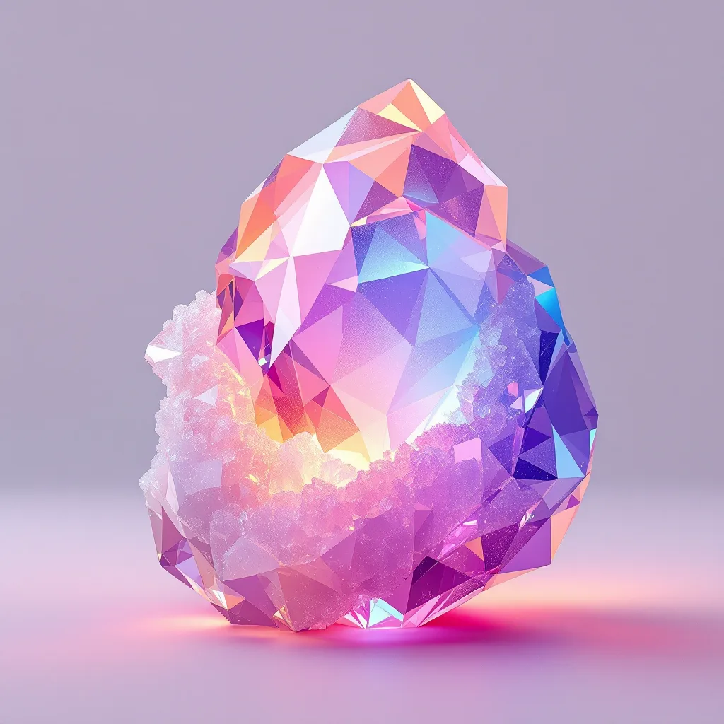 Abstract gradient render of a glowing crystal forming — symbolising building your website as an owned asset.